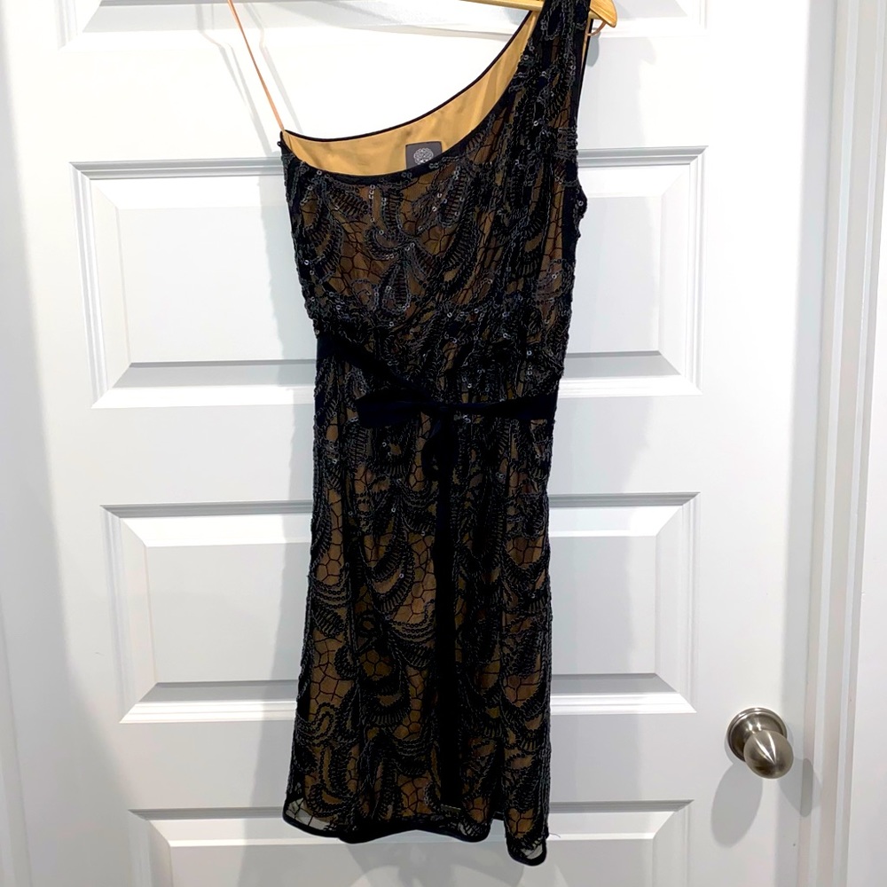 Vince Camuto Black One Shoulder Dress
